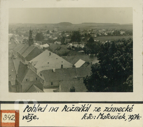 Pohled na Rožmitál ze zámecké věže