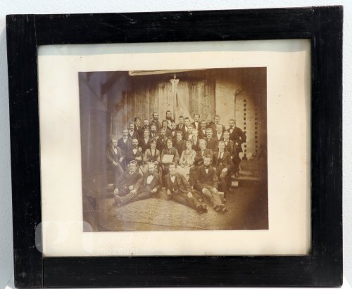 Svěcení praporu čtenářského spolku Špaček v Rožmitále dne 27. 8. 1875